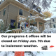 ABC and MMA Programs Closed Due to Snow – January 7