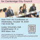 Candidates’ Forum for Cambridge City Council – October 18, 2023