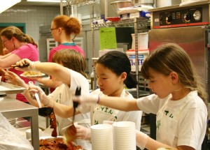 Dishing out food at Zucchini