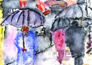Les parapluies by Robert Gardner