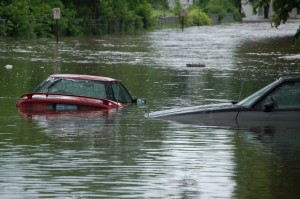 Flooded cars Don Becker, USGS