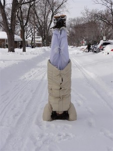 Snow yoga headstand by inu-photo