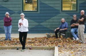 LWN bocce players Seniors playing bocce on court beside the art center
