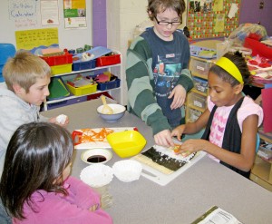 Children make sushi at ABC Afterschool