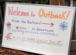 First week Outback sign